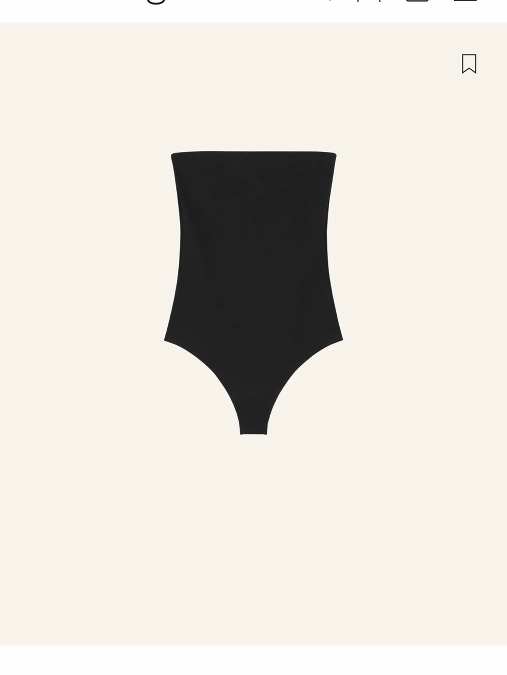 Courrèges: Black Strapless One-Piece Bodysuit